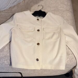 Rachel Zoe Cream Blazer with Gold Buttons